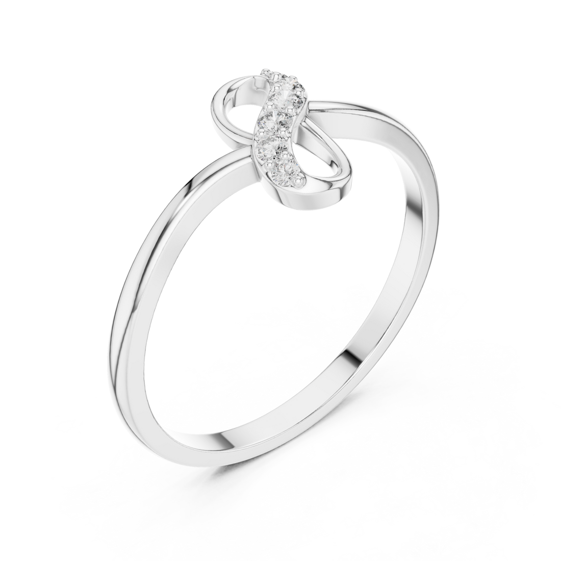  White Gold Luna Whisper Infinity Muse Ring Right View