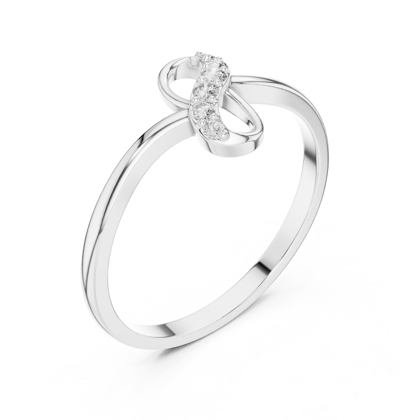  White Gold Luna Whisper Infinity Muse Ring Right View