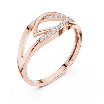  Rose Gold Celestial Curve Statement Band Ring Right View