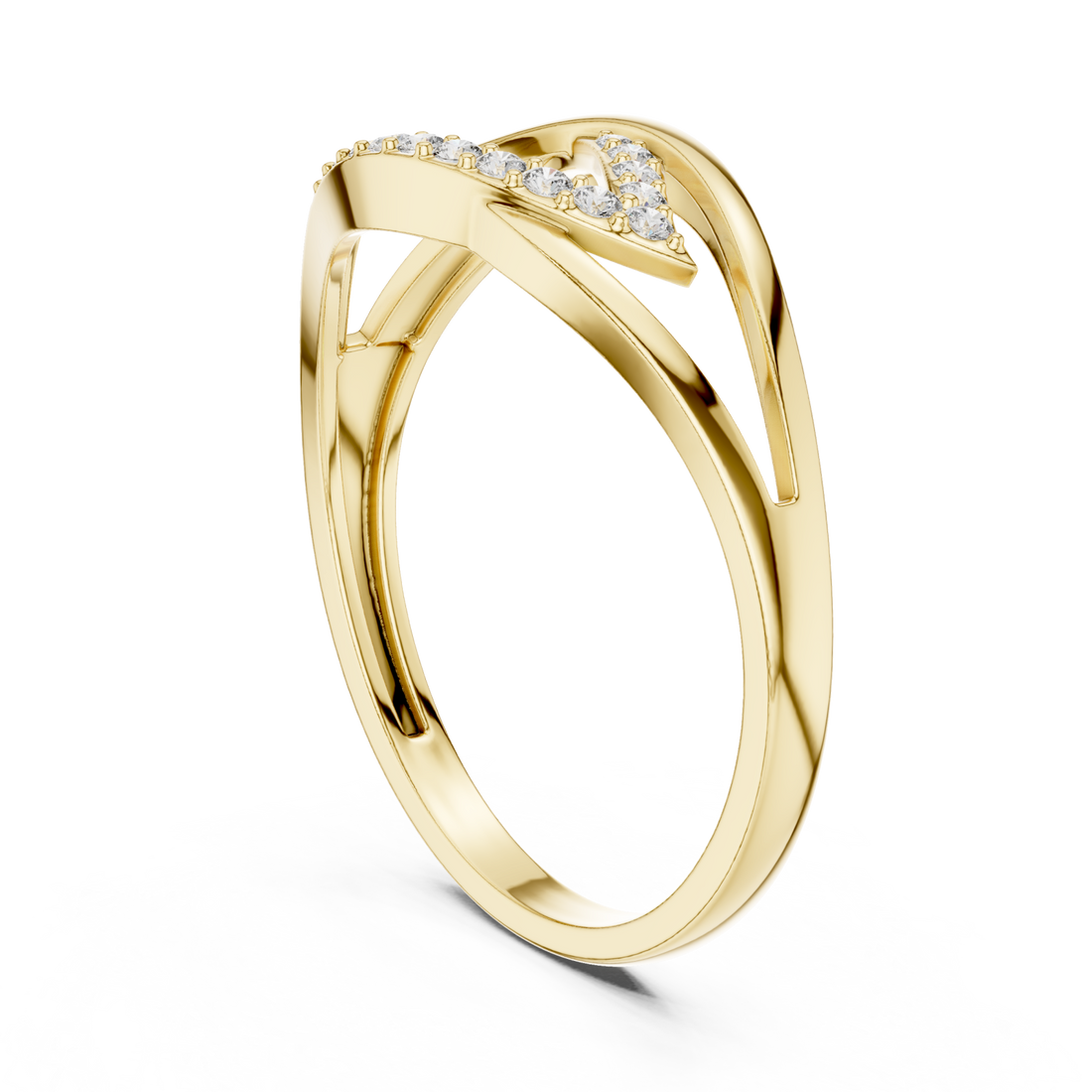 Gold Celestial Curve Statement Band Ring Right View