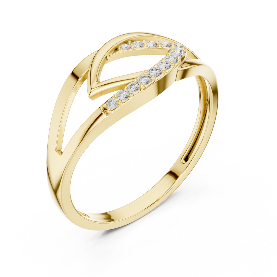 Gold Celestial Curve Statement Band Ring Right View