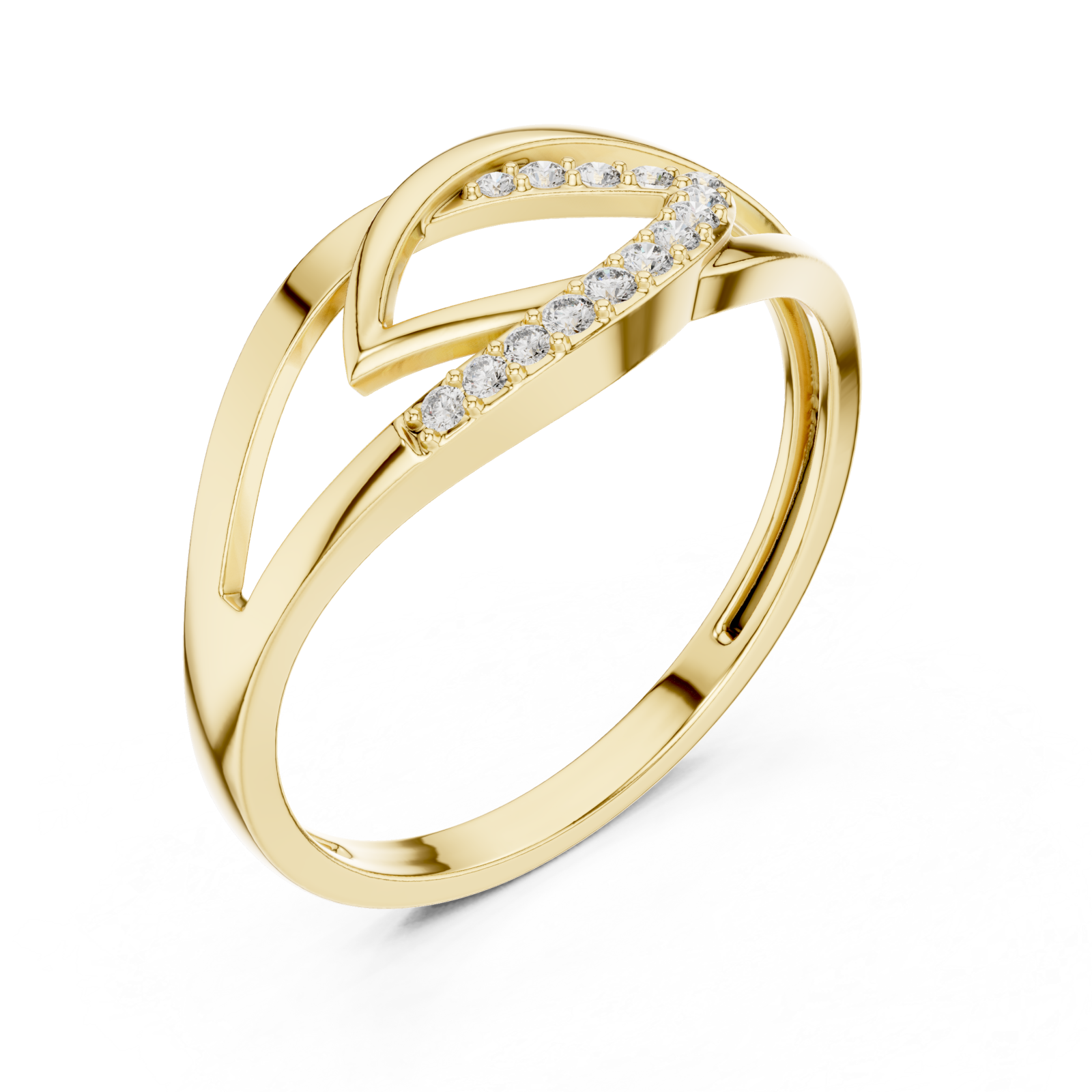 Gold Celestial Curve Statement Band Ring Right View