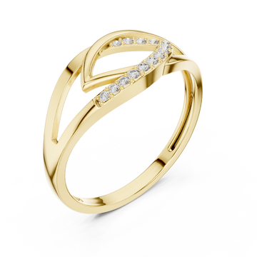 Gold Celestial Curve Statement Band Ring Right View