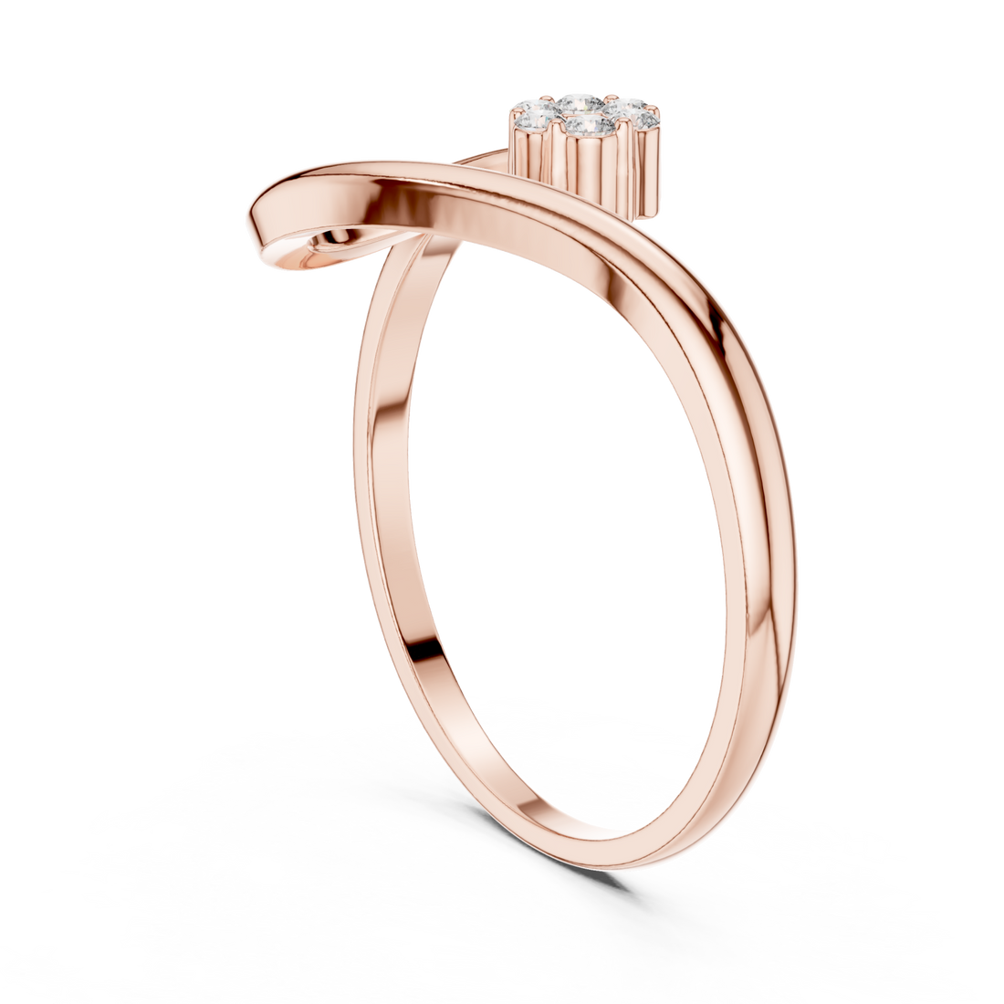  Rose Gold Luminous Petal Embrace Ring Right View