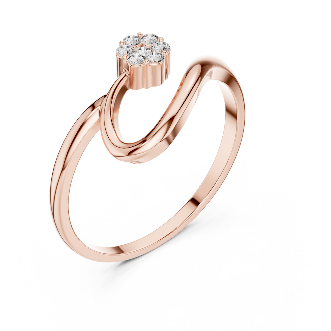  Rose Gold Luminous Petal Embrace Ring Right View