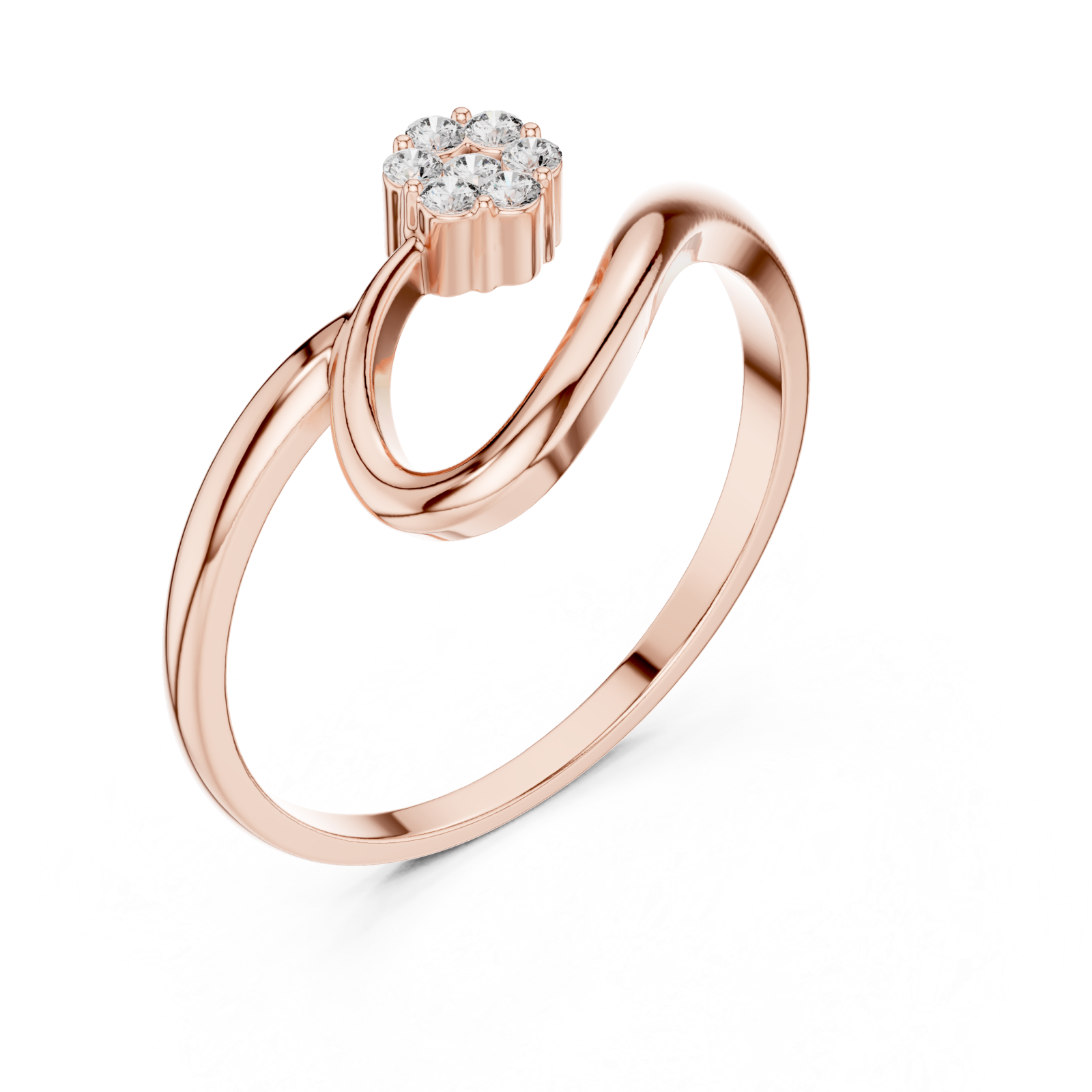  Rose Gold Luminous Petal Embrace Ring Right View