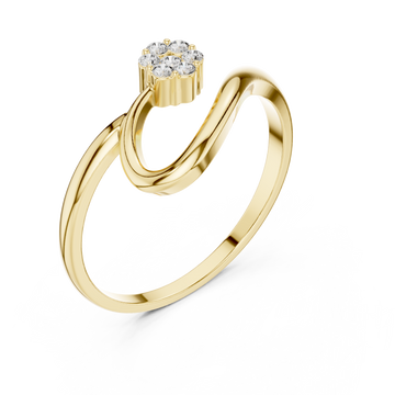 Gold Luminous Petal Embrace Ring Right View