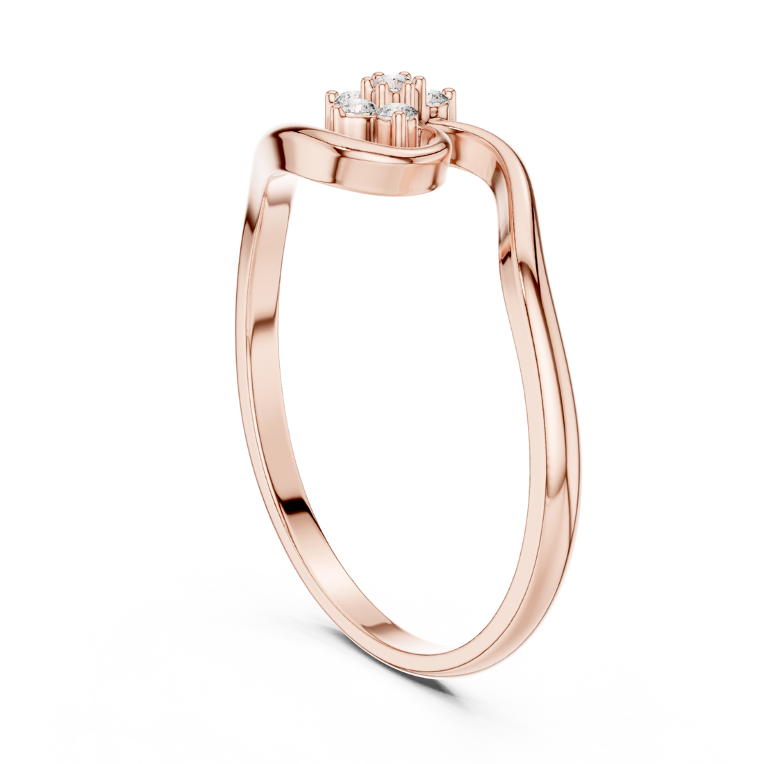  Rose Gold Celestial Whisper Crest Ring Right View