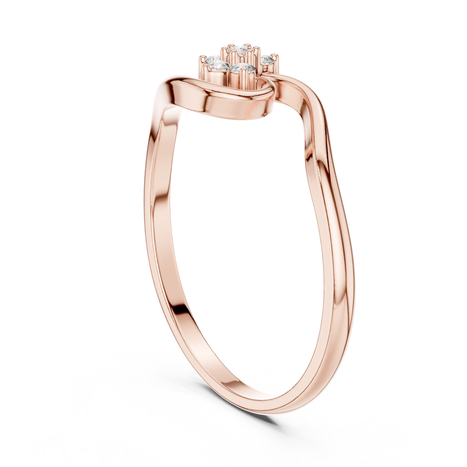  Rose Gold Celestial Whisper Crest Ring Left View