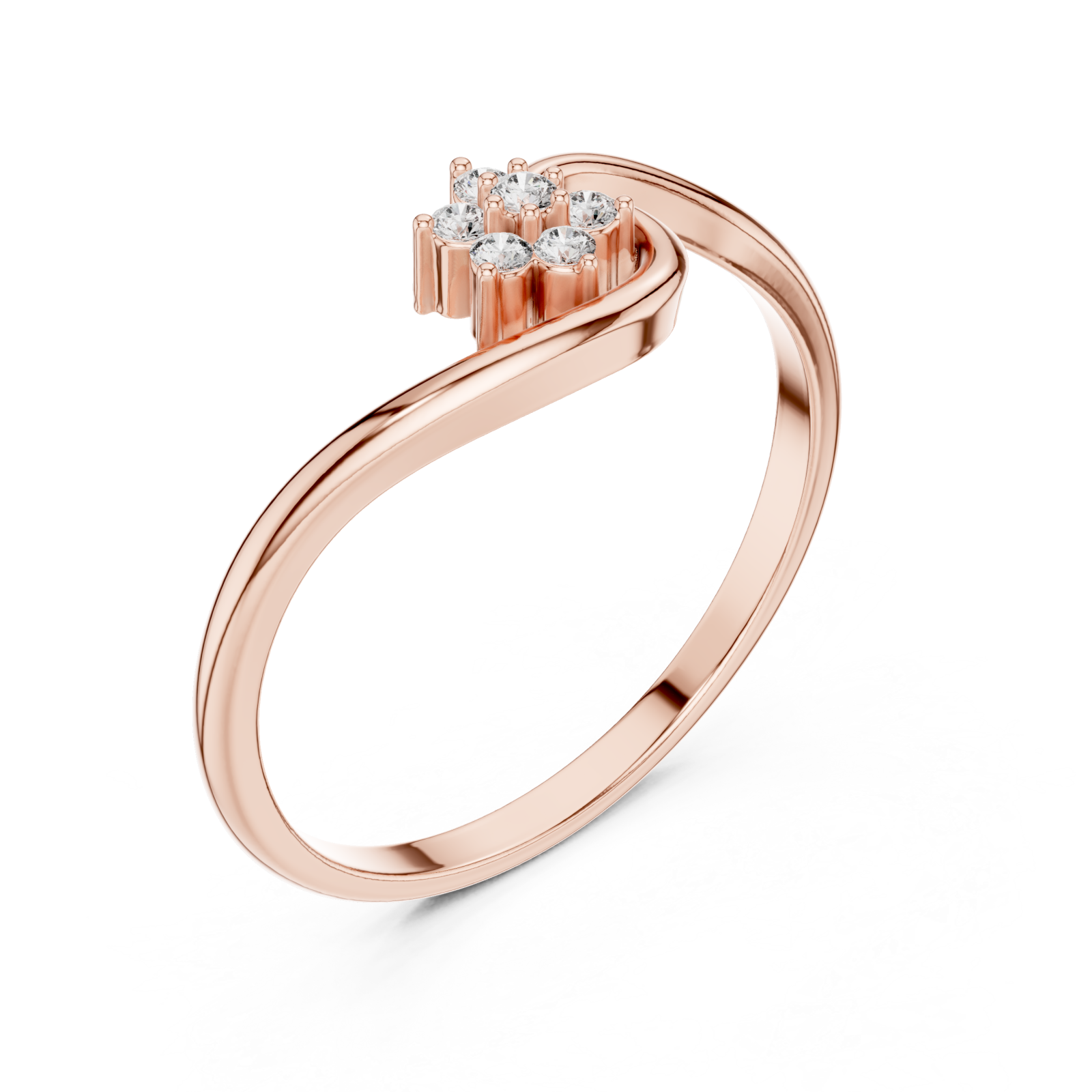  Rose Gold Celestial Whisper Crest Ring Right View