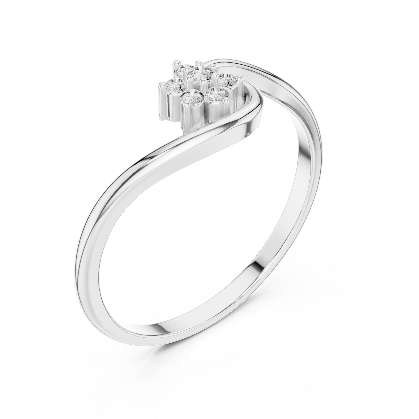  White Gold Celestial Whisper Crest Ring Right View