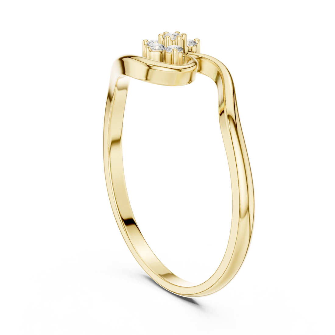 Gold Celestial Whisper Crest Ring Right View