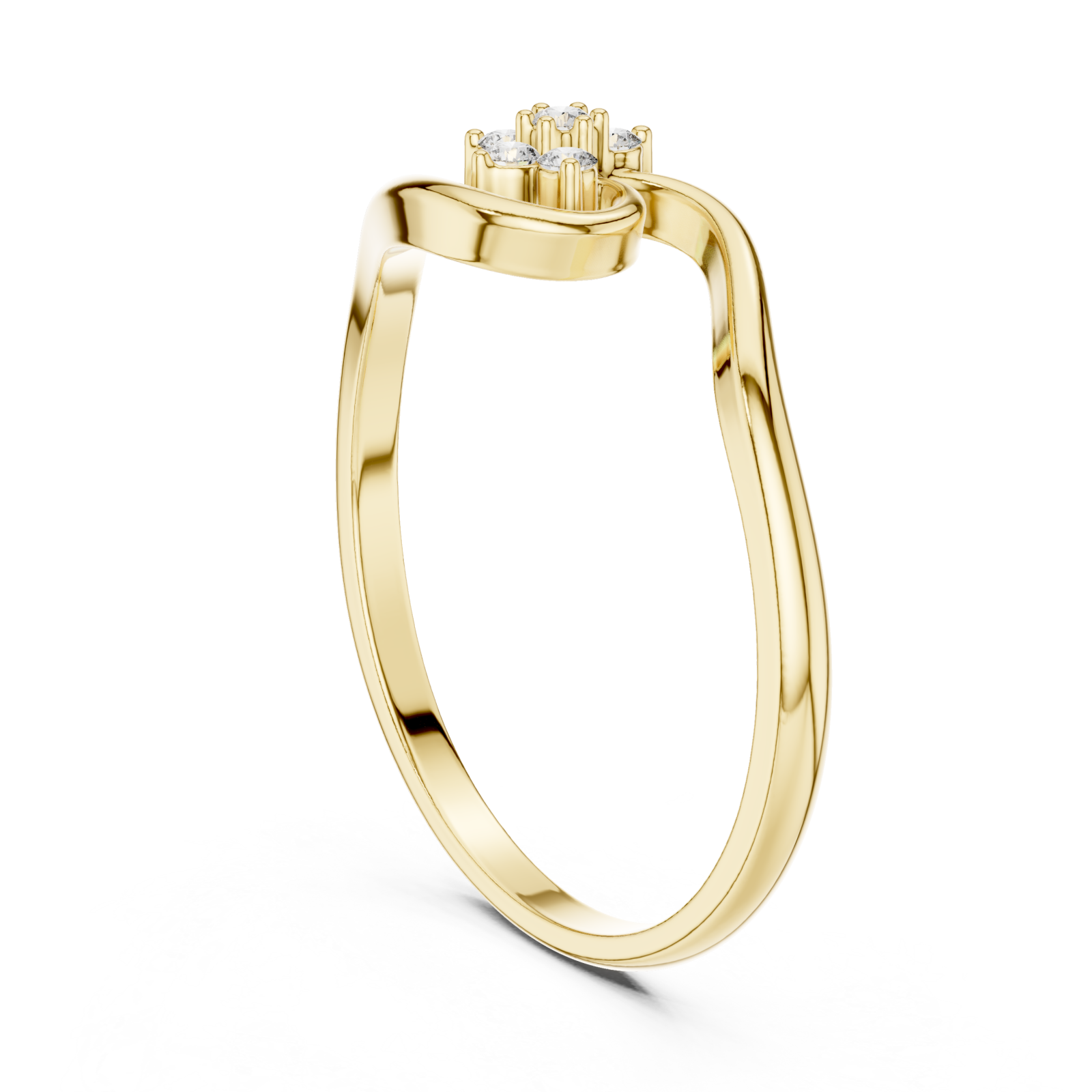  Gold Celestial Whisper Crest Ring Left View