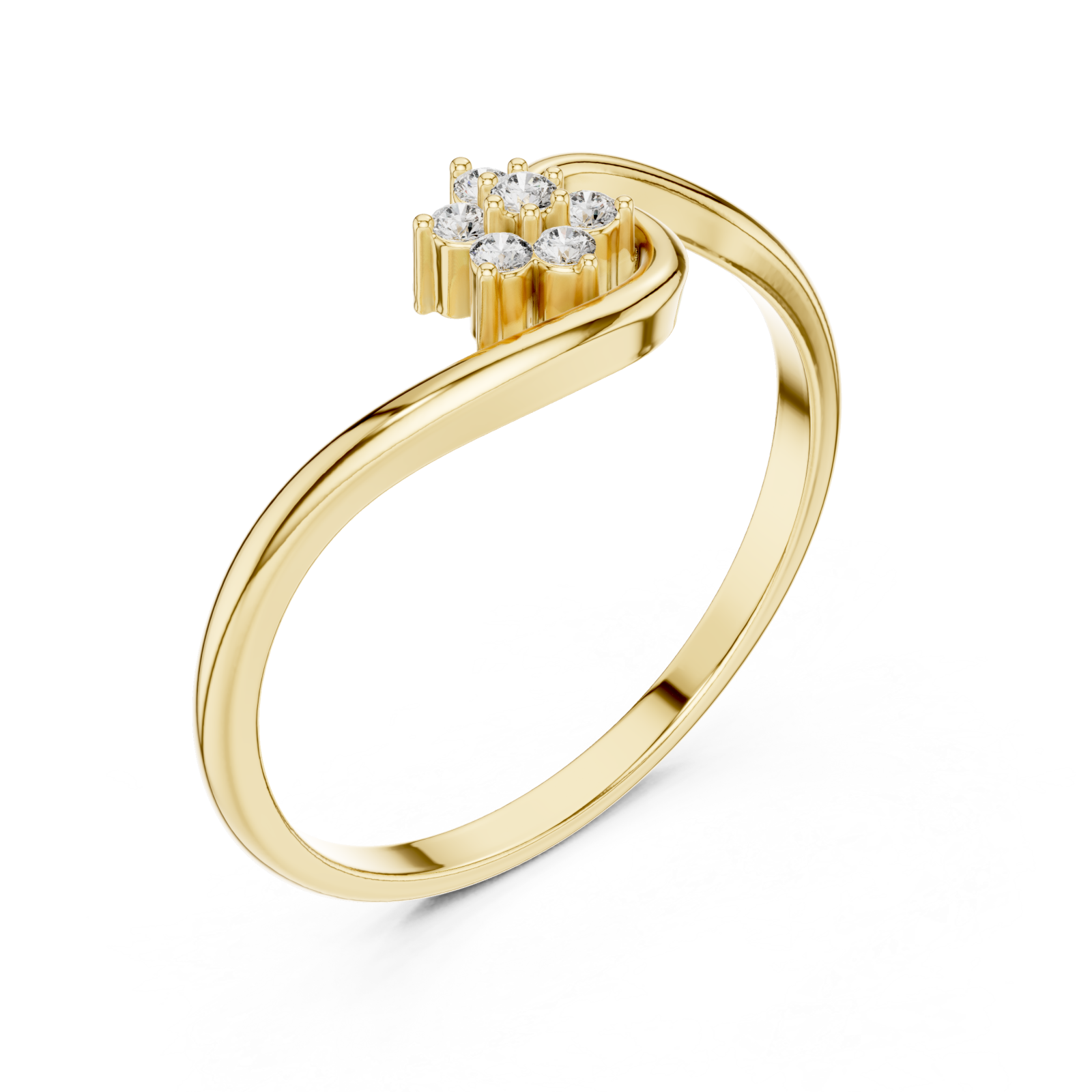 Gold Celestial Whisper Crest Ring Right View