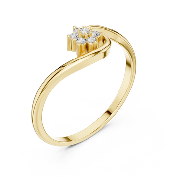 Gold Celestial Whisper Crest Ring Right View