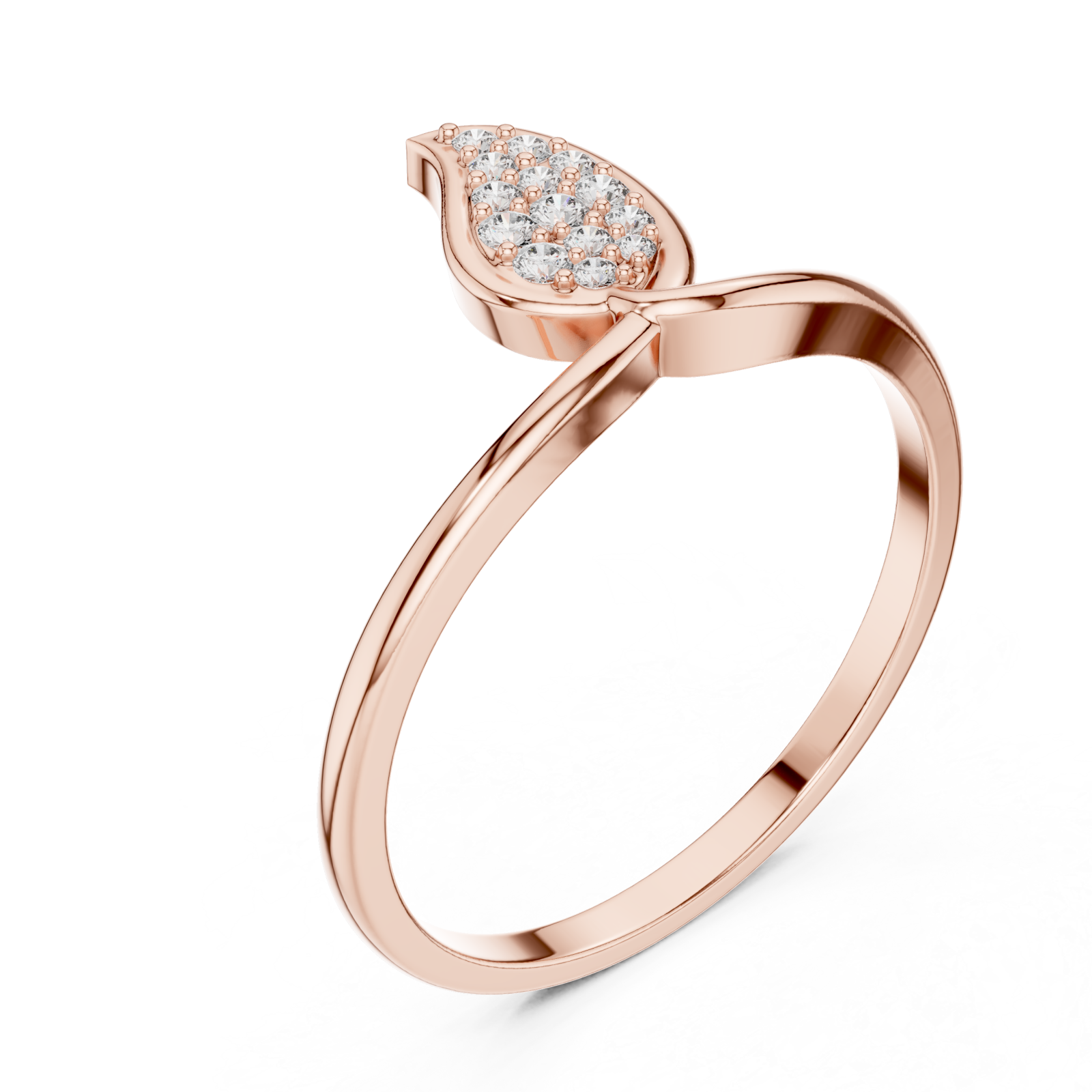  Rose Gold Radiant Poise Marquise Band Ring Right View