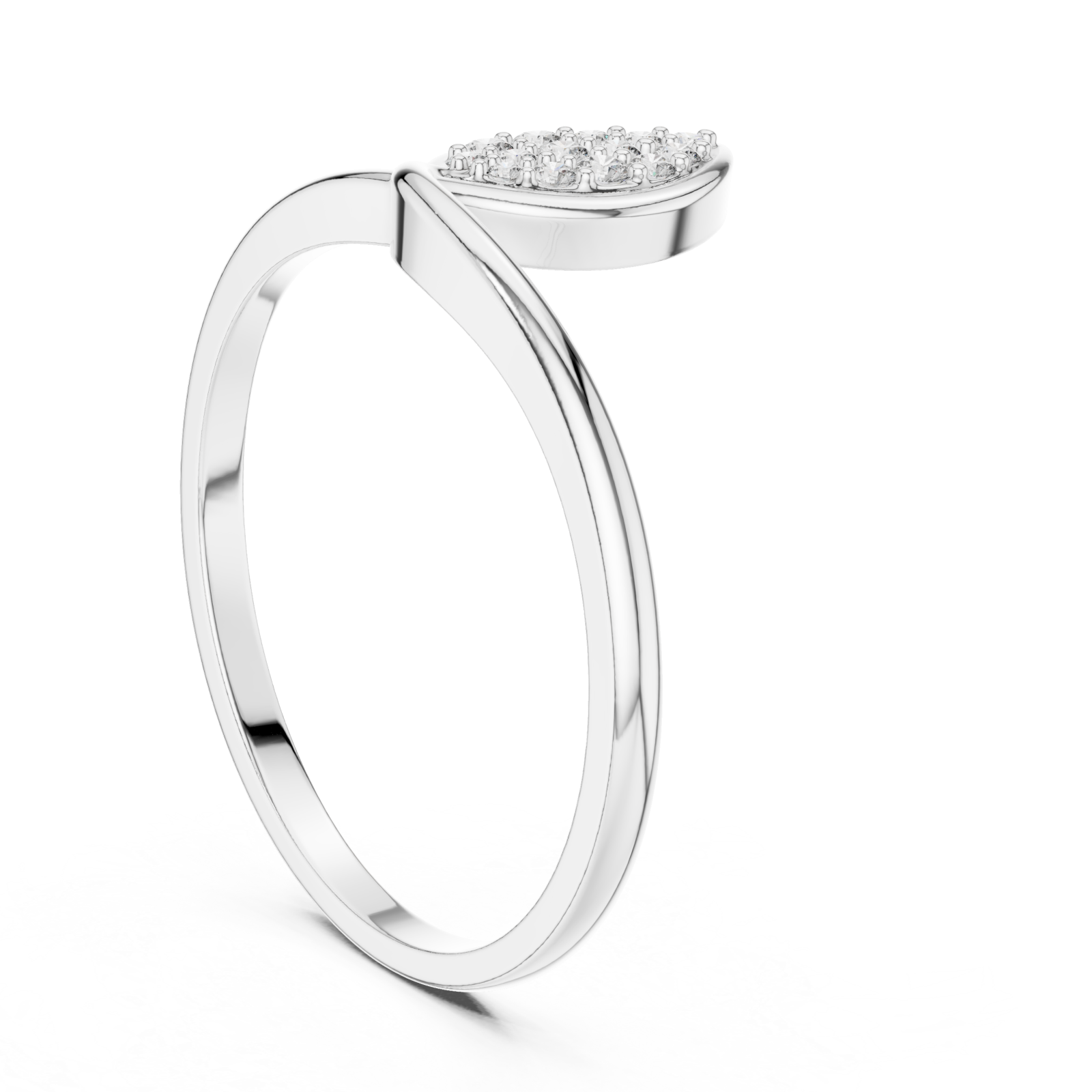  White Gold Radiant Poise Marquise Band Ring Left View