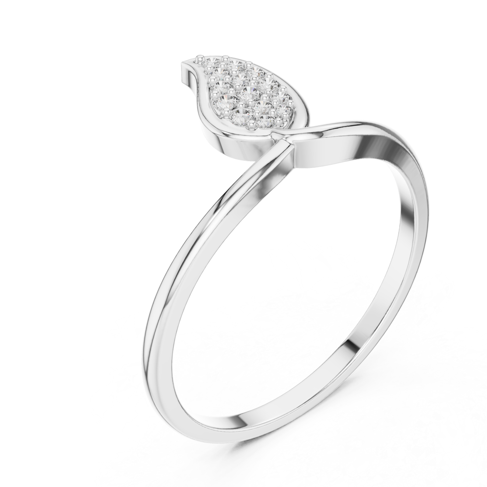  White Gold Radiant Poise Marquise Band Ring Right View