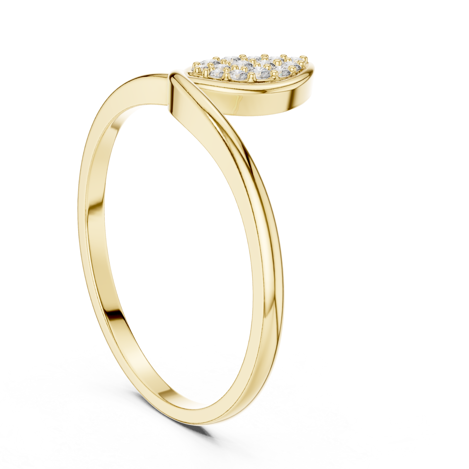  Gold Radiant Poise Marquise Band Ring Left View