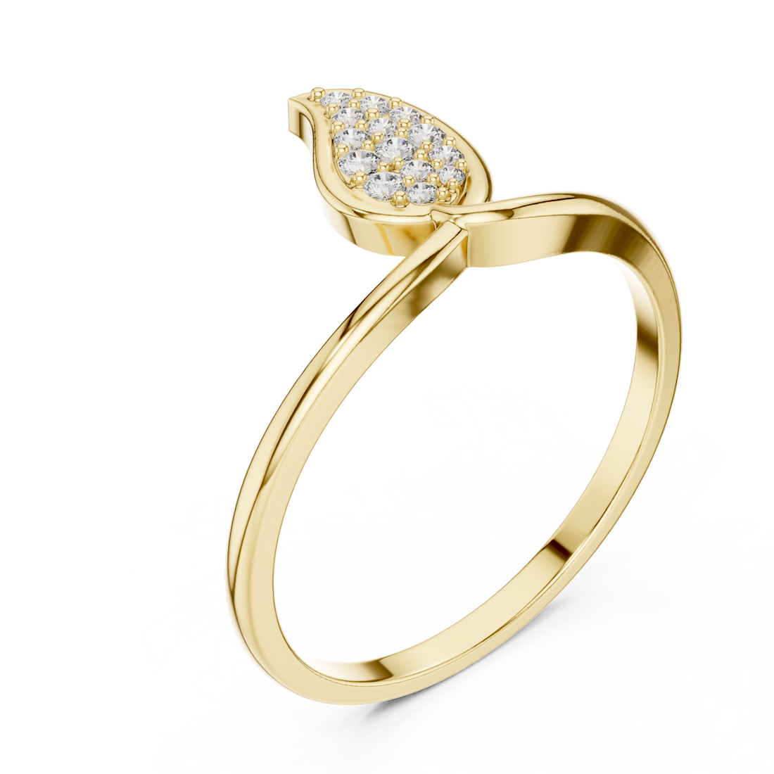 Gold Radiant Poise Marquise Band Ring Right View