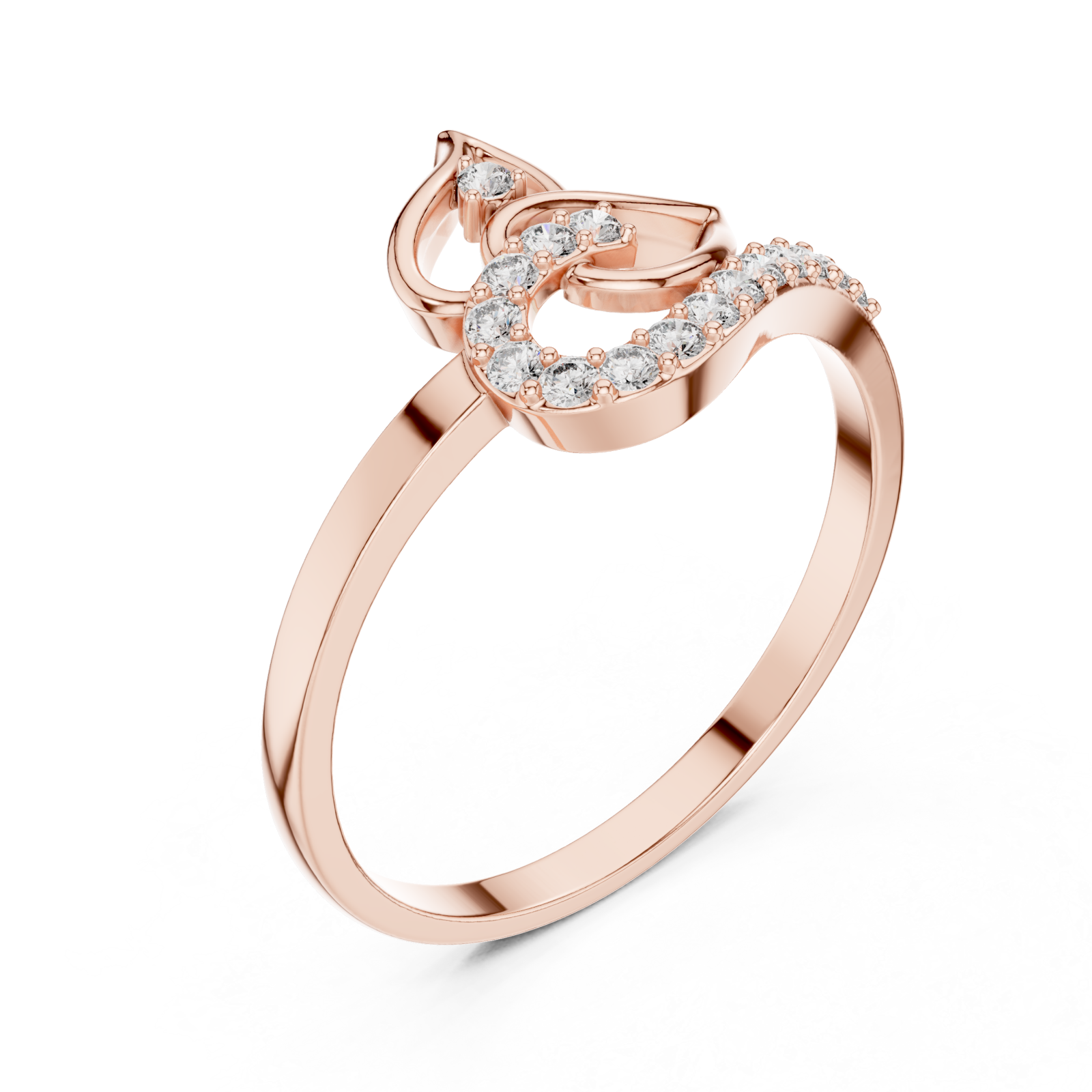  Rose Gold Twilight Curve Band Ring Right View