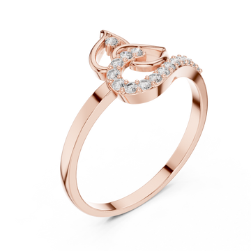  Rose Gold Twilight Curve Band Ring Right View
