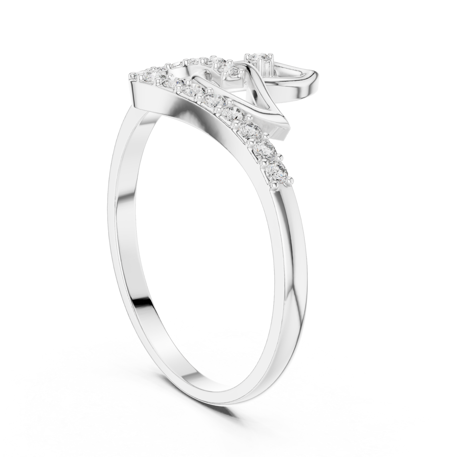  White Gold Twilight Curve Band Ring Left View