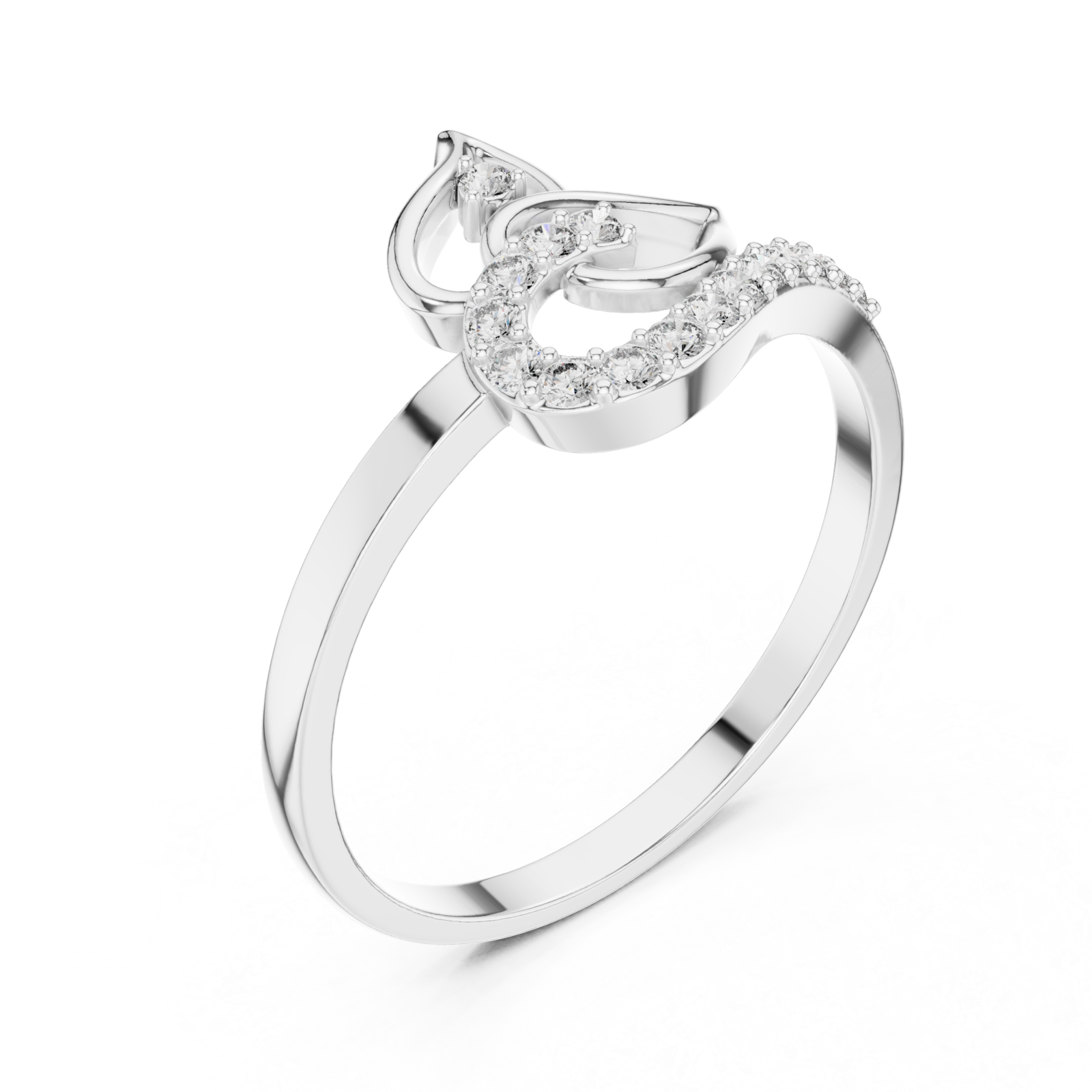  White Gold Twilight Curve Band Ring Right View