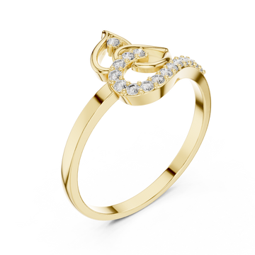 Gold Twilight Curve Band Ring Right View
