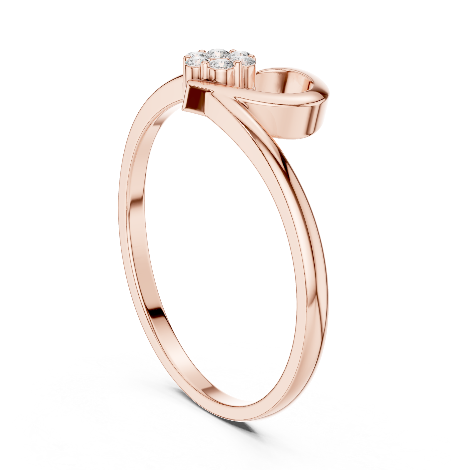  Rose Gold Whispering Enchant Petite Solitaire Ring Left View