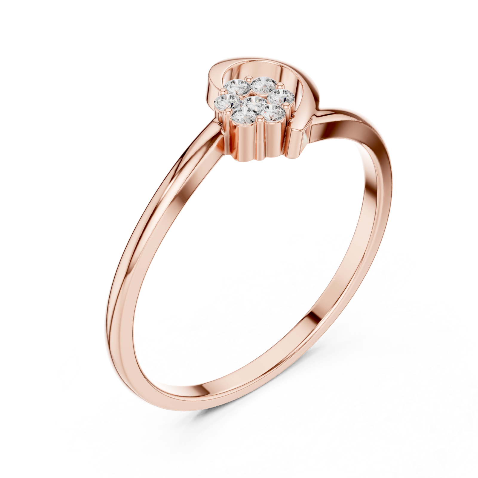  Rose Gold Whispering Enchant Petite Solitaire Ring Right View