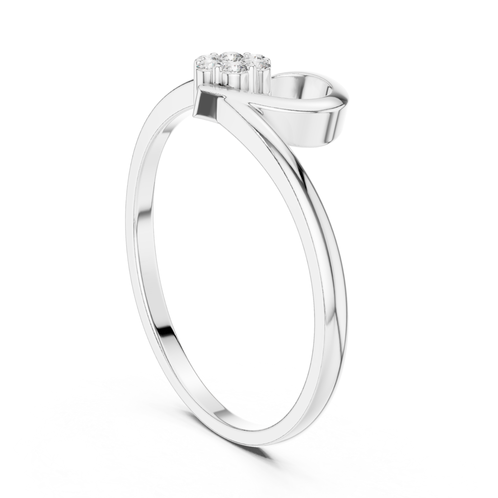  White Gold Whispering Enchant Petite Solitaire Ring Left View