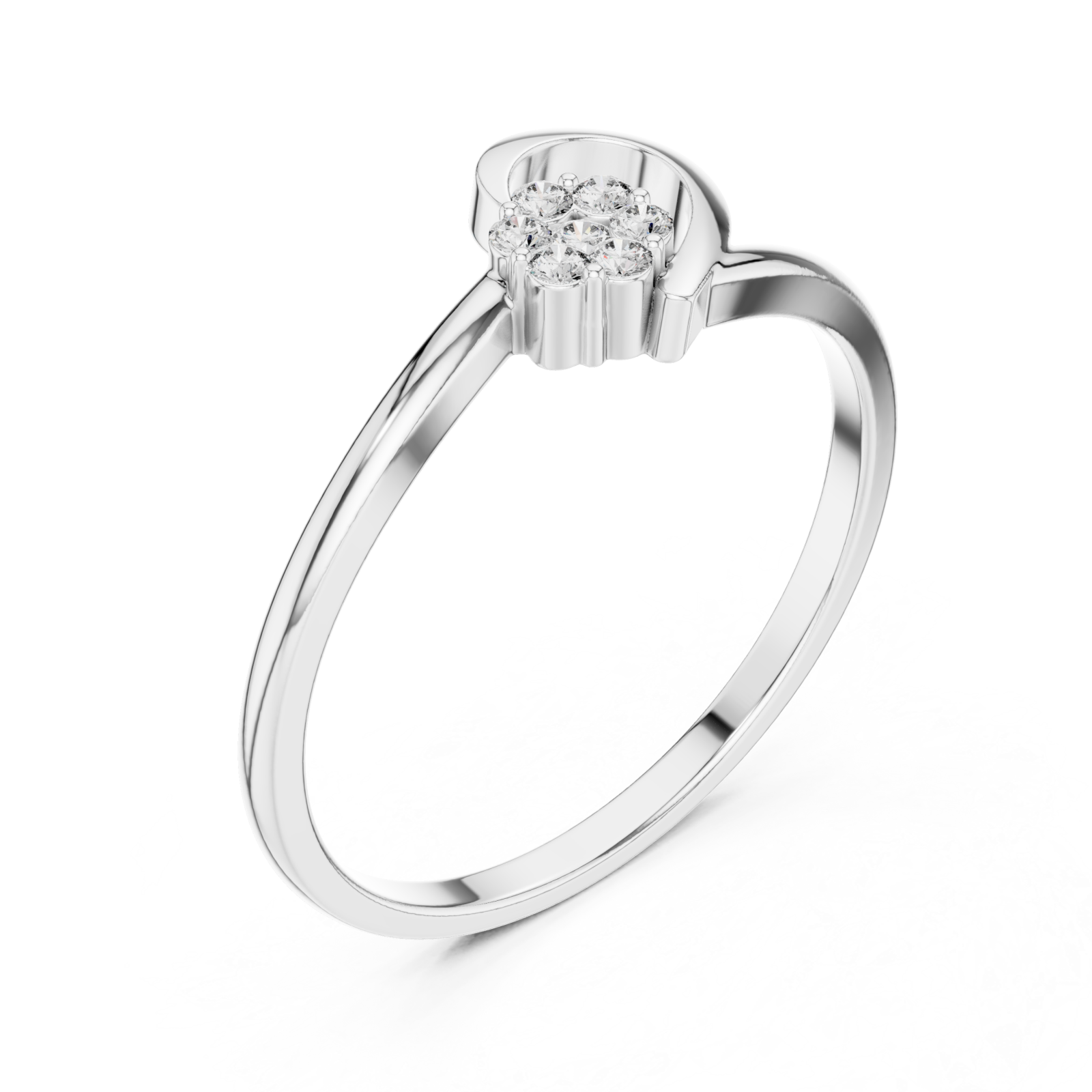 White Gold Whispering Enchant Petite Solitaire Ring Right View