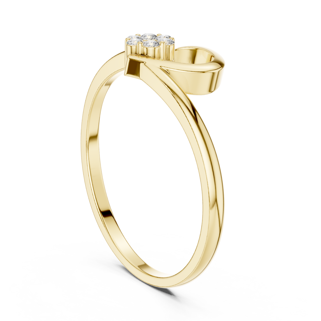 Gold Whispering Enchant Petite Solitaire Ring Right View
