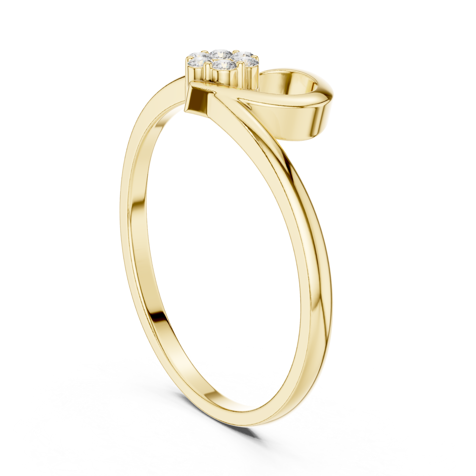  Gold Whispering Enchant Petite Solitaire Ring Left View