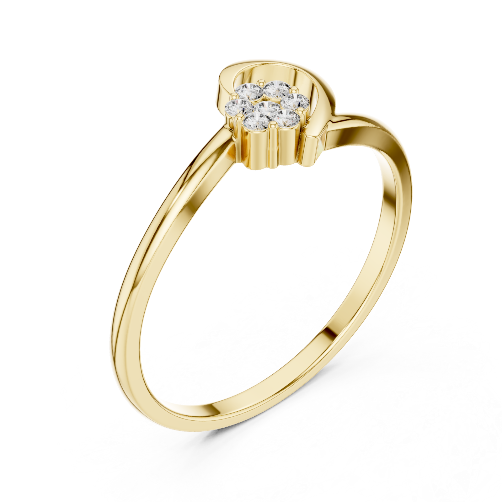 Gold Whispering Enchant Petite Solitaire Ring Right View