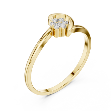 Gold Whispering Enchant Petite Solitaire Ring Right View