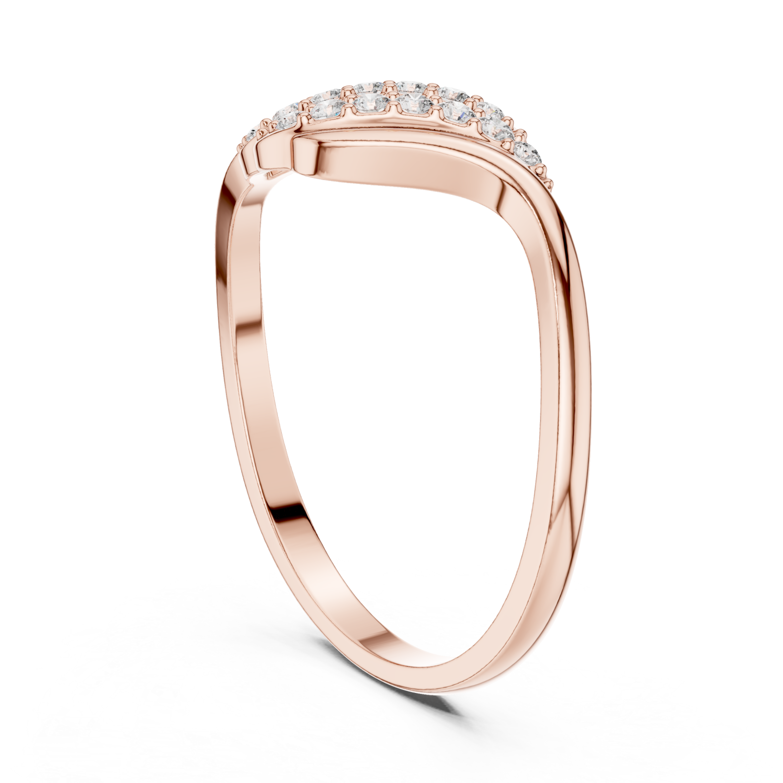  Rose Gold Opaline Dual Curve Cascade Band Left View