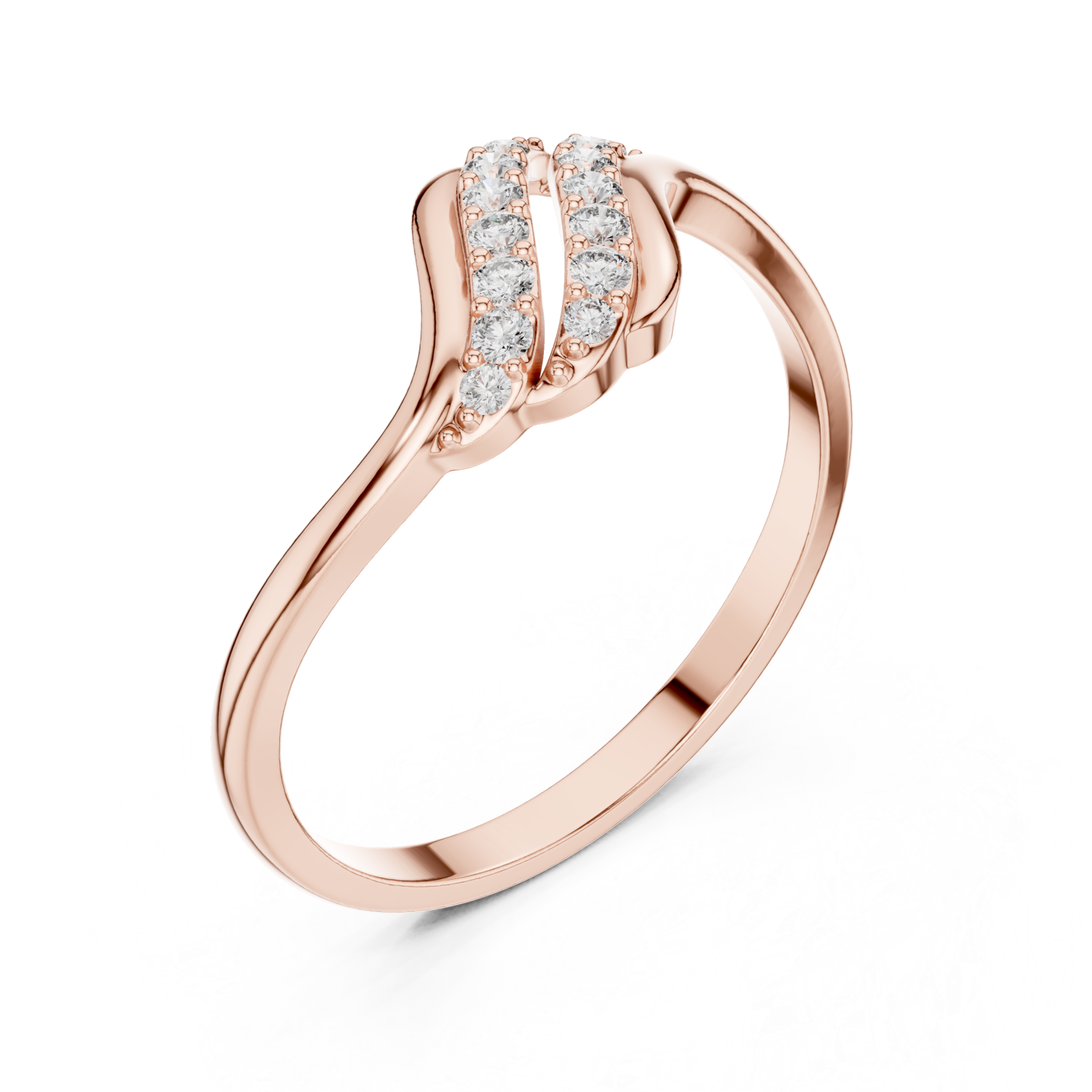  Rose Gold Opaline Dual Curve Cascade Band Right View
