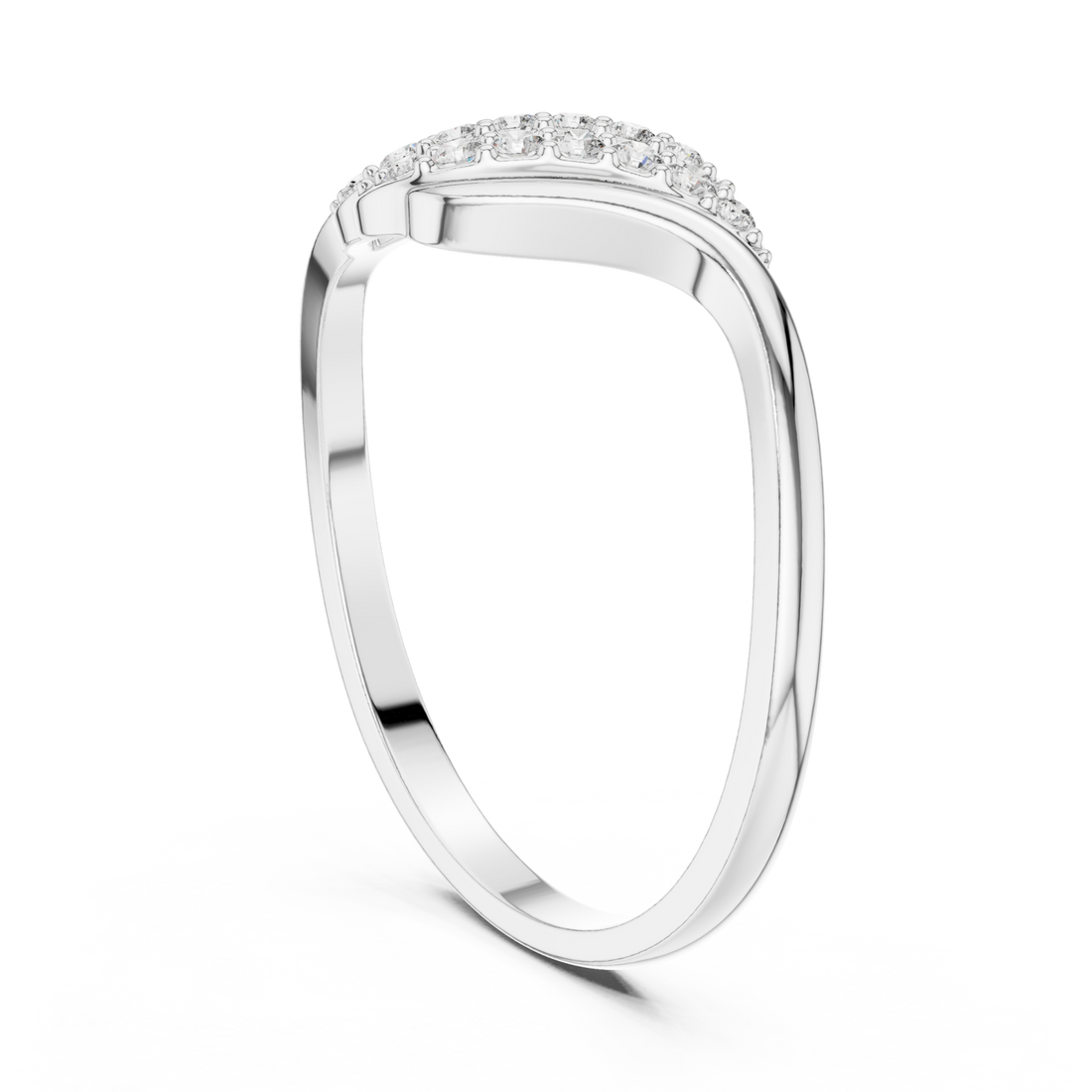  White Gold Opaline Dual Curve Cascade Band Right View