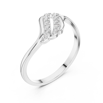  White Gold Opaline Dual Curve Cascade Band Right View