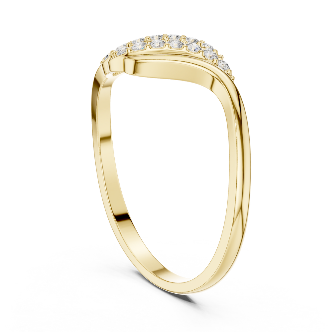 Gold Opaline Dual Curve Cascade Band Right View
