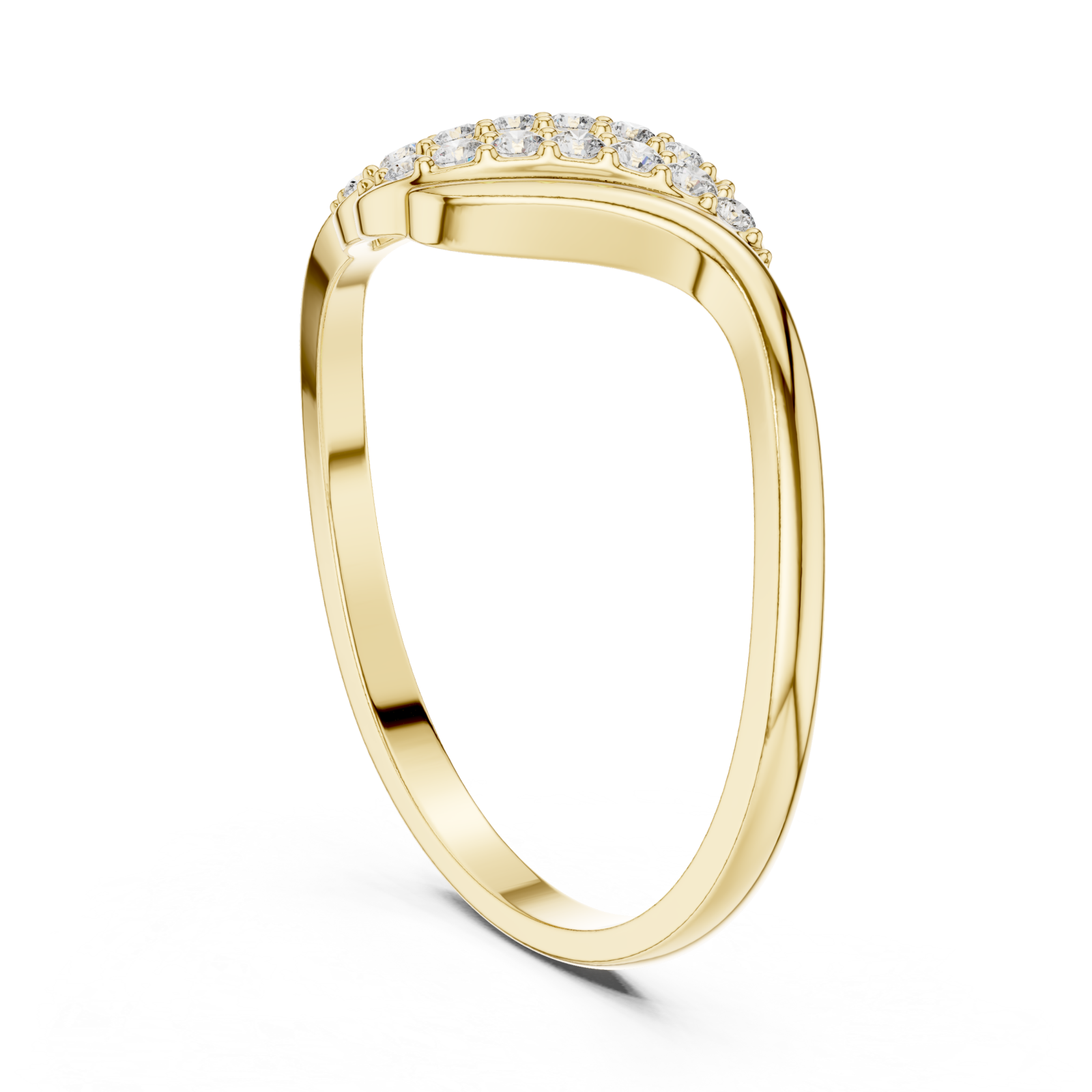  Gold Opaline Dual Curve Cascade Band Left View