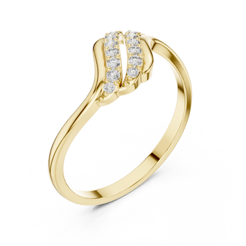 Gold Opaline Dual Curve Cascade Band Right View