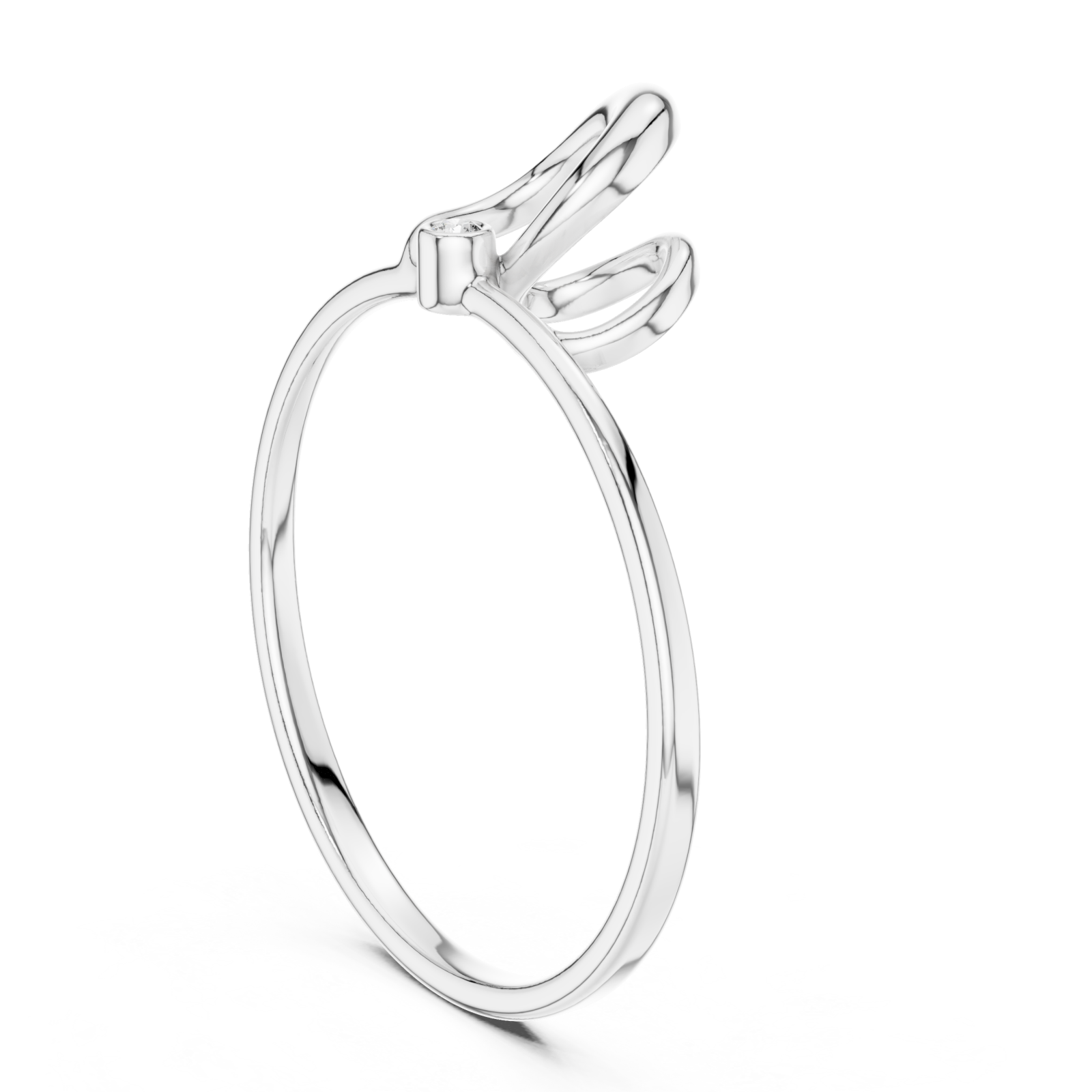  White Gold Delicate Serene Muse Flowing Ring Left View