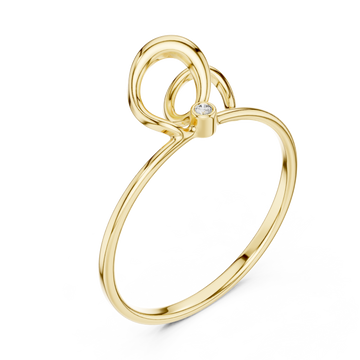 Gold Delicate Serene Muse Flowing Ring Right View