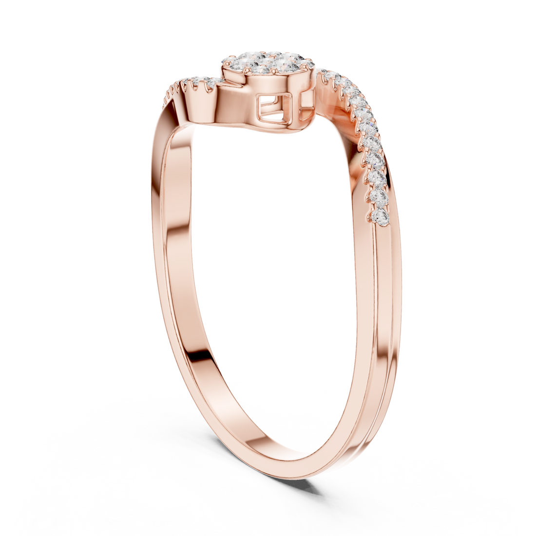  Rose Gold Radiance Lure Halo Melody Ring Right View