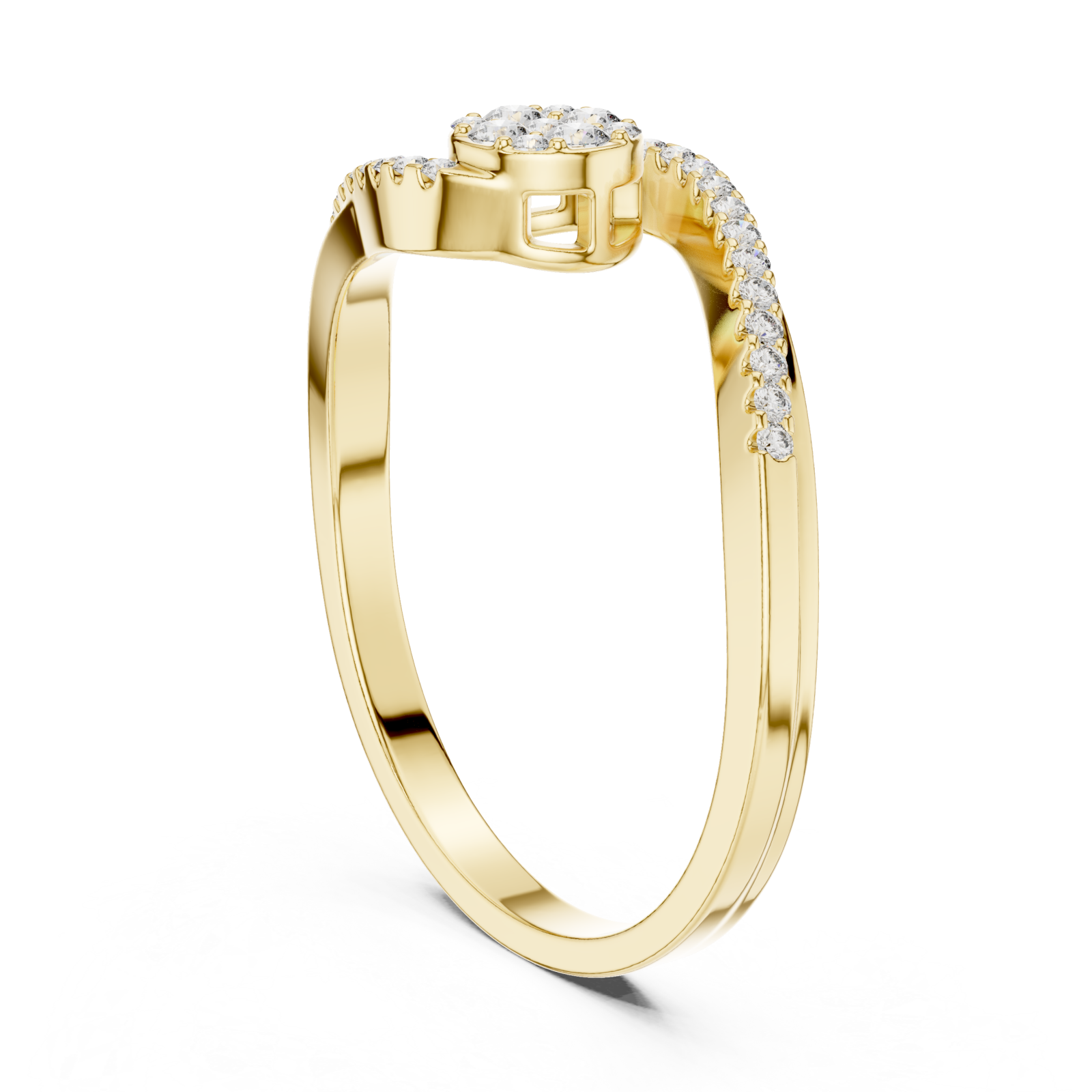  Gold Radiance Lure Halo Melody Ring Left View
