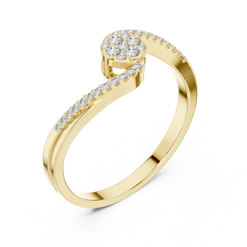 Gold Radiance Lure Halo Melody Ring Right View