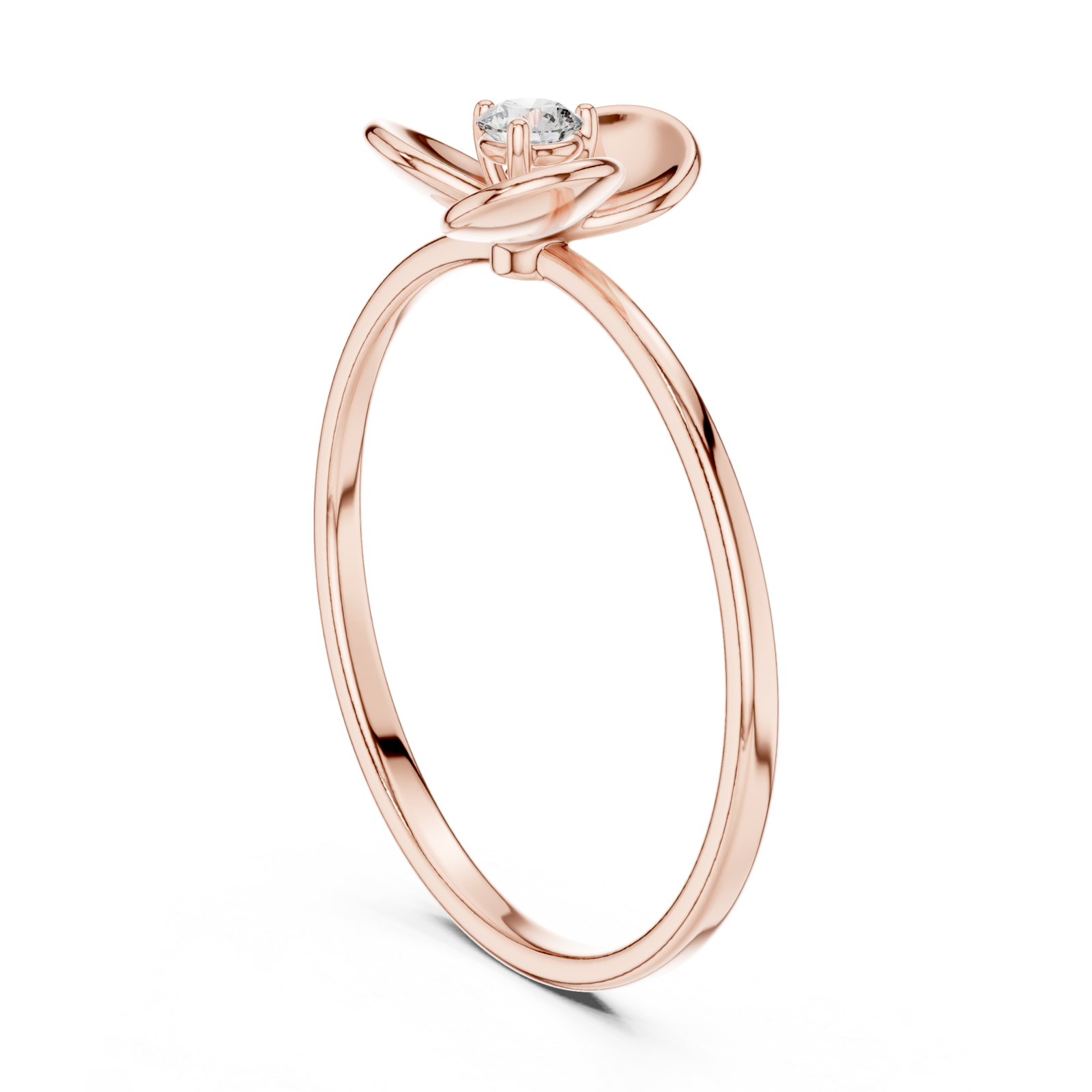 Rose Gold Whispering Romance Band Left View